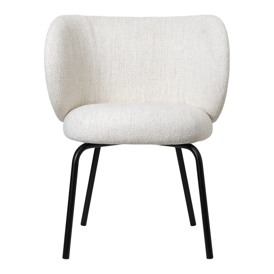 Jedálenská stolička Rico, Bouclé, Off-white / Black