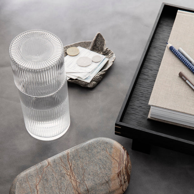 Ferm Living Dřevěný podnos Bon Small, Smoked Oak - DESIGNSPOT