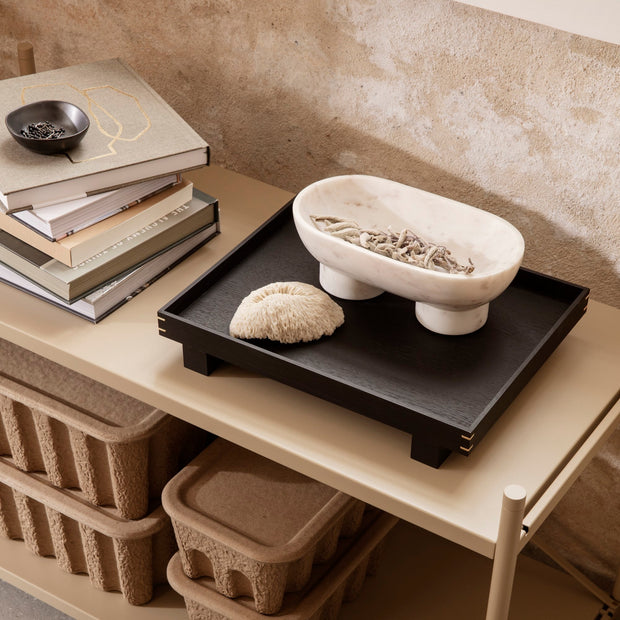Ferm Living Dřevěný podnos Bon Small, Smoked Oak - DESIGNSPOT