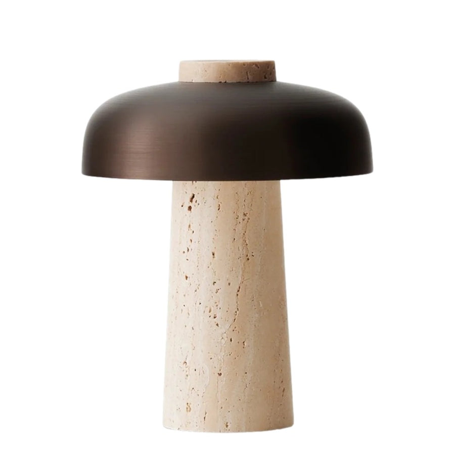 Prenosná lampa Reverse, Travertine, Bronzed Brass