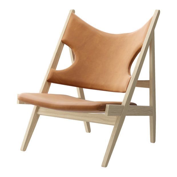 Audo Copenhagen Křeslo Knitting, Leather, Natural Oak / Dunes 21000 - DESIGNSPOT