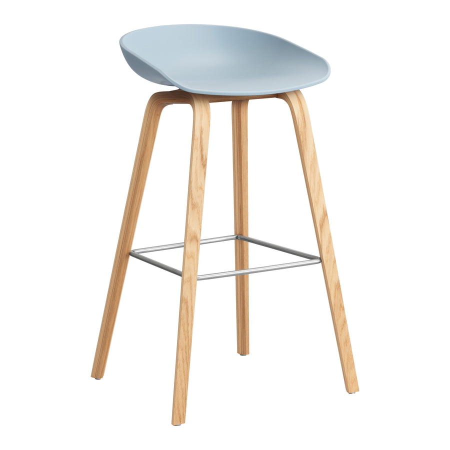 Barová stolička AAS 32, Oak / Slate blue