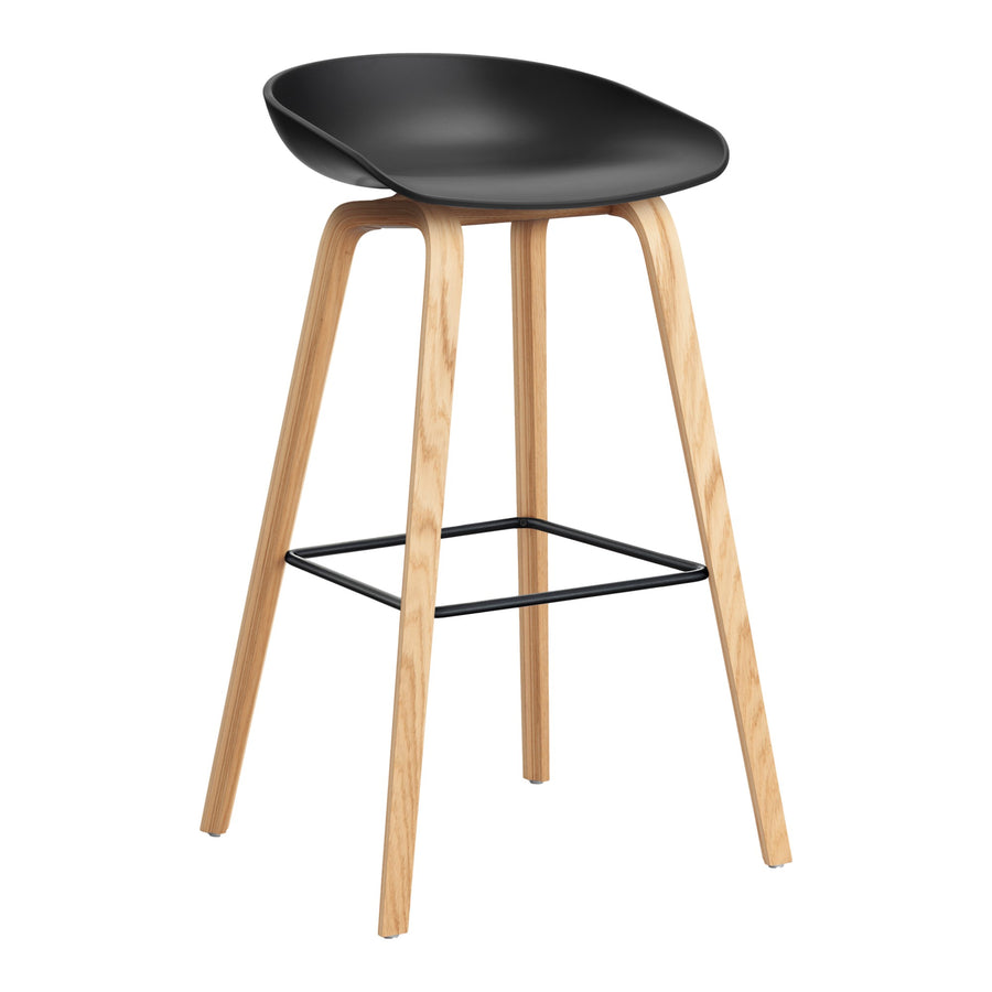 Barová stolička AAS 32, Oak / Black, čierna podnožka