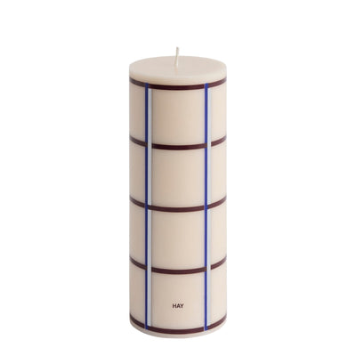 HAY Svíčka Column, Medium, Off-White, Bordeaux, Blue / Silver - DESIGNSPOT