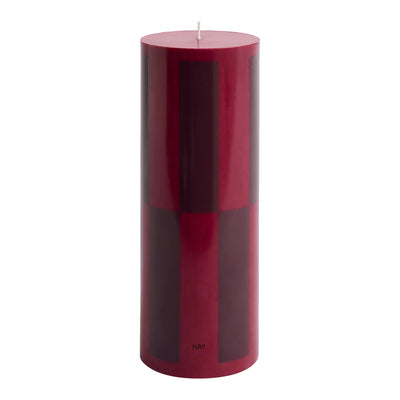 HAY Svíčka Column, Large, Wine / Bordeaux Large Check - DESIGNSPOT