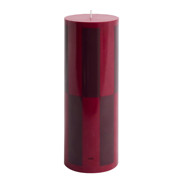 HAY Svíčka Column, Large, Wine / Bordeaux Large Check - DESIGNSPOT