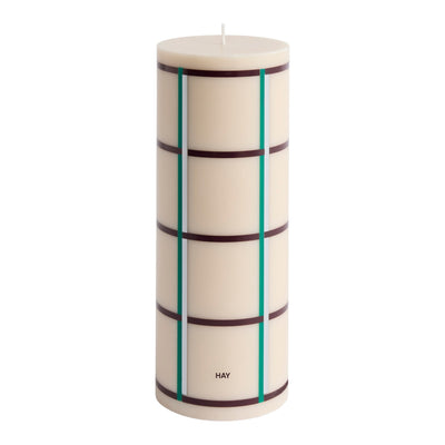 HAY Svíčka Column, Large, Off-White, Green, Bordeaux / Silver - DESIGNSPOT