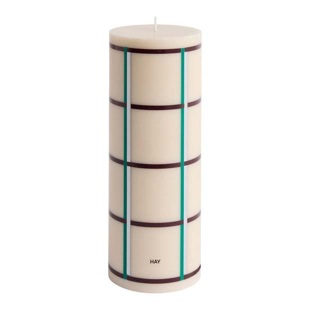 HAY Svíčka Column, Large, Off-White, Green, Bordeaux / Silver - DESIGNSPOT