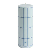 HAY Svíčka Column, Large, Light Blue / Red Grid - DESIGNSPOT