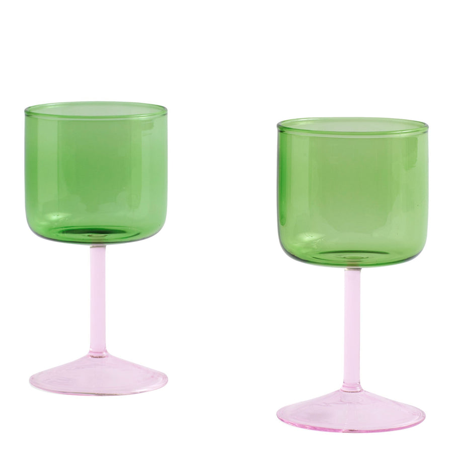 Sada pohárikov na víno Tint, 2ks, Green / Pink