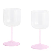 HAY Sada skleniček na víno Tint, 2ks, Clear / Pink - DESIGNSPOT