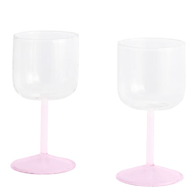 HAY Sada skleniček na víno Tint, 2ks, Clear / Pink - DESIGNSPOT