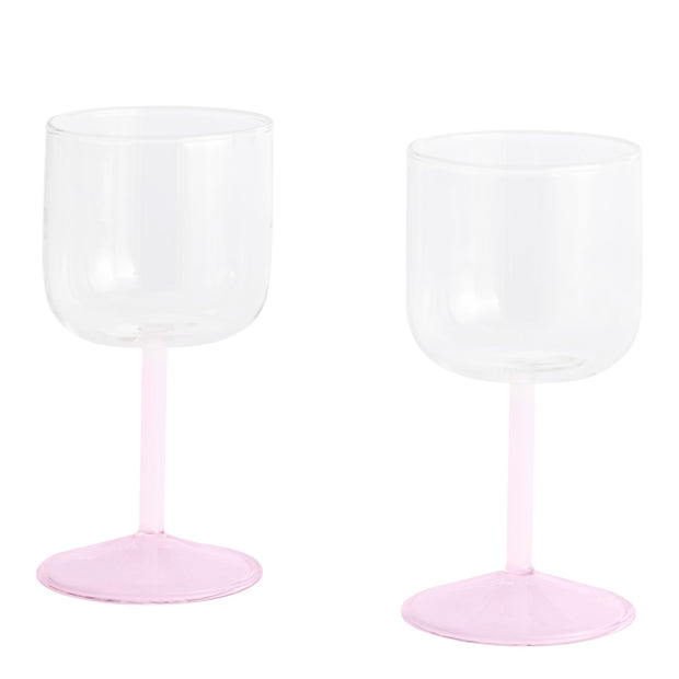 HAY Sada skleniček na víno Tint, 2ks, Clear / Pink - DESIGNSPOT