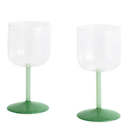 HAY Sada skleniček na víno Tint, 2ks, Clear / Green - DESIGNSPOT