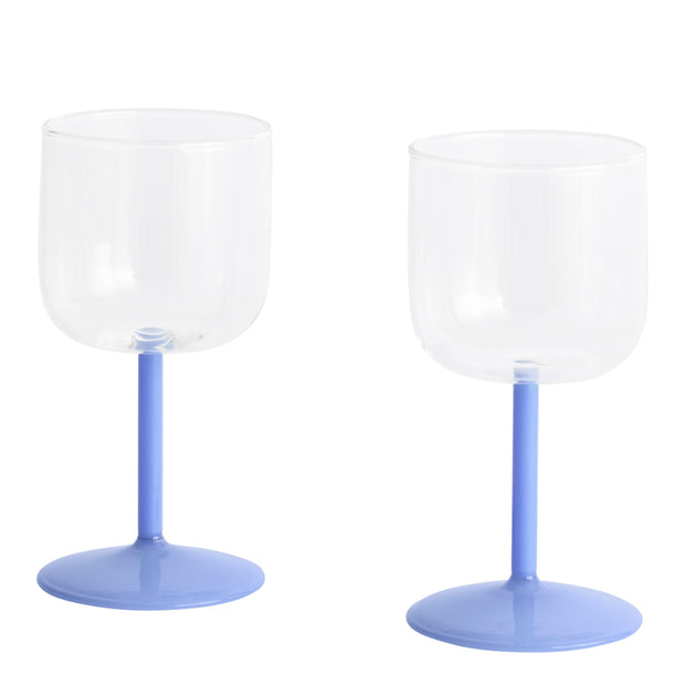 HAY Sada skleniček na víno Tint, 2ks, Clear / Blue - DESIGNSPOT