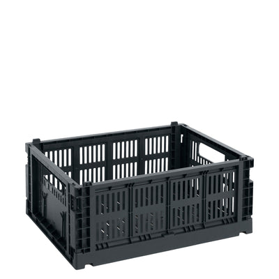 HAY Úložný box Colour Crate, Medium, Charcoal - DESIGNSPOT