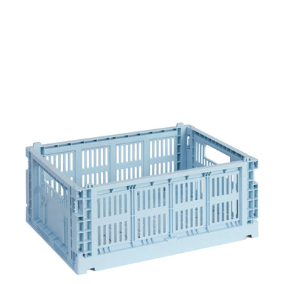 HAY Úložný box Colour Crate, Medium, Soft Blue - DESIGNSPOT