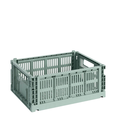 HAY Úložný box Colour Crate, Medium, Sage Green - DESIGNSPOT