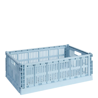 HAY Úložný box Colour Crate, Large, Soft Blue - DESIGNSPOT