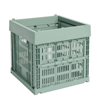 HAY Úložný box Colour Crate, Cube, Sage Green - DESIGNSPOT