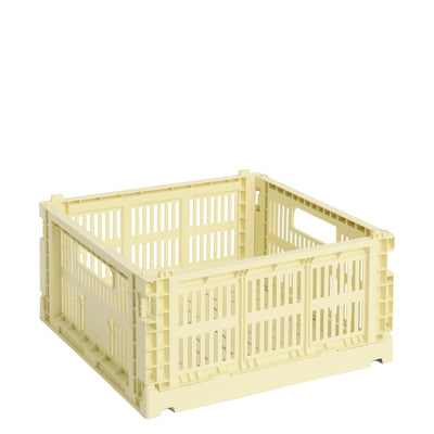 HAY Úložný box Colour Crate, Medium Square, Light Yellow - DESIGNSPOT