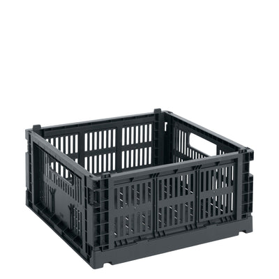 HAY Úložný box Colour Crate, Medium Square, Charcoal - DESIGNSPOT