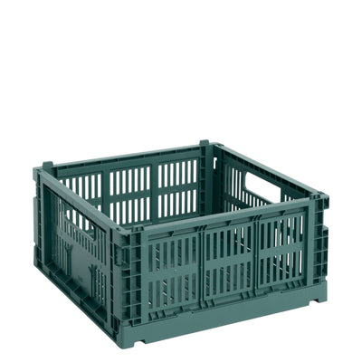 HAY Úložný box Colour Crate, Medium Square, Dark Green - DESIGNSPOT