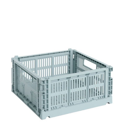 HAY Úložný box Colour Crate, Medium Square, Dusty Blue - DESIGNSPOT