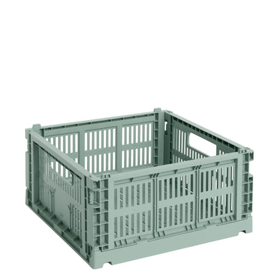 HAY Úložný box Colour Crate, Medium Square, Sage Green - DESIGNSPOT