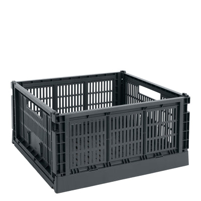 HAY Úložný box Colour Crate, Large Square, Charcoal - DESIGNSPOT