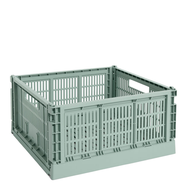 HAY Úložný box Colour Crate, Large Square, Sage Green - DESIGNSPOT