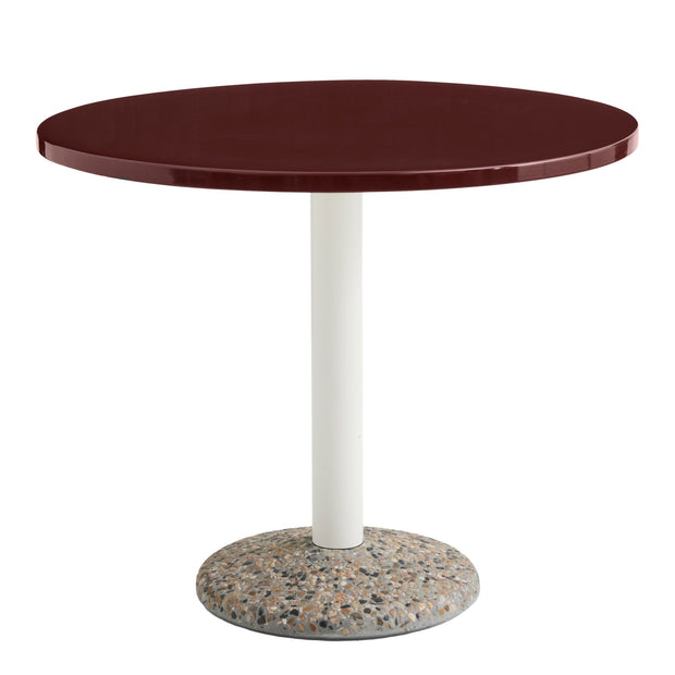 HAY Zahradní stůl Ceramic Ø90, Bordeaux - DESIGNSPOT