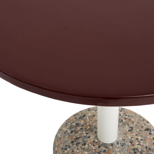 HAY Zahradní stůl Ceramic Ø90, Bordeaux - DESIGNSPOT