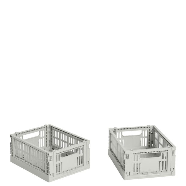 HAY Úložné boxy Colour Crate, Mini, 2 kusy, Grey - DESIGNSPOT