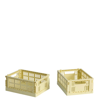 HAY Úložné boxy Colour Crate, Mini, 2 kusy, Light Yellow - DESIGNSPOT