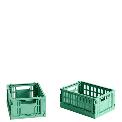 HAY Úložné boxy Colour Crate XS, 2 kusy, Dark Mint - DESIGNSPOT