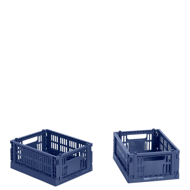HAY Úložné boxy Colour Crate, Mini, 2 kusy, Dark Blue - DESIGNSPOT