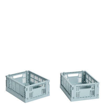 HAY Úložné boxy Colour Crate, Mini, 2 kusy, Dusty Blue - DESIGNSPOT