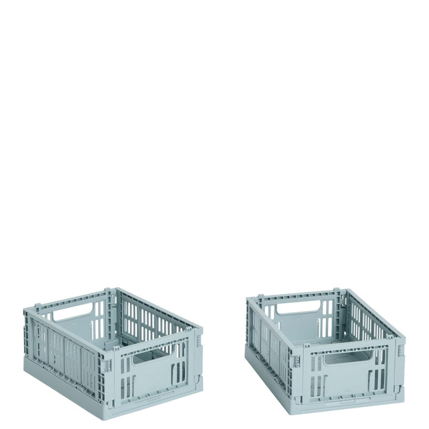 HAY Úložné boxy Colour Crate, Mini, 2 kusy, Dusty Blue - DESIGNSPOT