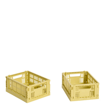 HAY Úložné boxy Colour Crate, Mini, 2 kusy, Dusty Yellow - DESIGNSPOT