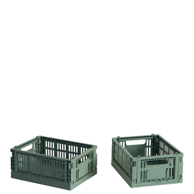 HAY Úložné boxy Colour Crate, Mini, 2 kusy, Sage Green - DESIGNSPOT