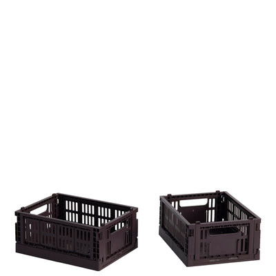 HAY Úložné boxy Colour Crate, Mini, 2 kusy, Bordeaux - DESIGNSPOT