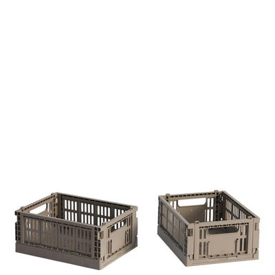HAY Úložné boxy Colour Crate, Mini, 2 kusy, Warm Grey - DESIGNSPOT