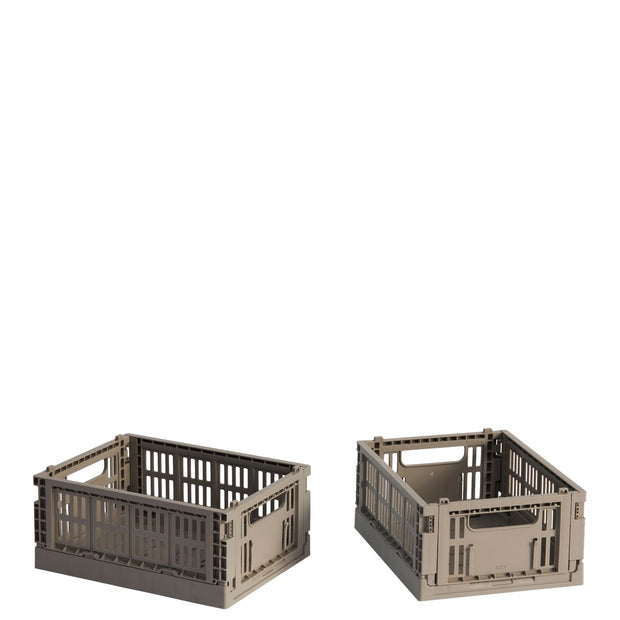HAY Úložné boxy Colour Crate, Mini, 2 kusy, Warm Grey - DESIGNSPOT