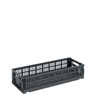 HAY Úložný box Colour Crate, Mini Oblong, Charcoal - DESIGNSPOT