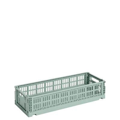 HAY Úložný box Colour Crate, Mini Oblong, Sage Green - DESIGNSPOT