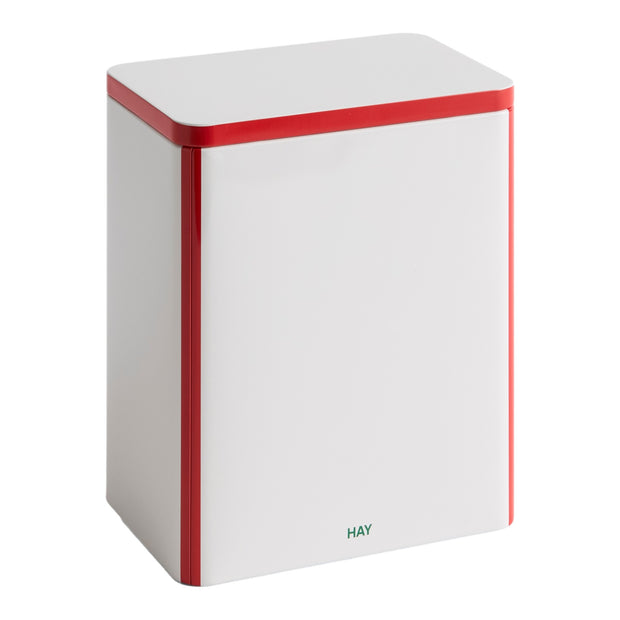 HAY Plechová dóza Tin, Large, Red / Off-white - DESIGNSPOT