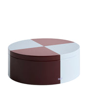 HAY Plechová dóza Tin, Round, Burgundy / Ice Blue - DESIGNSPOT