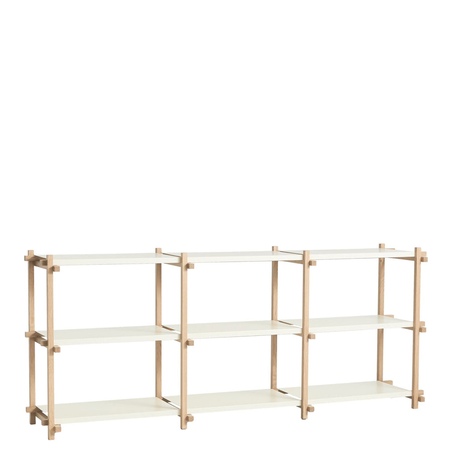 Policový systém Woody Low, Oak / Almond White