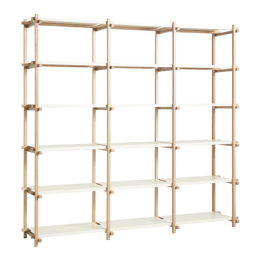 Policový systém Woody High, Oak / Almond White